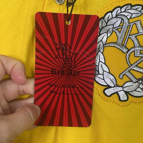 Red Ape Boys Short Sleeve Pole Style Shirt Size 6 - Picture 11 of 13